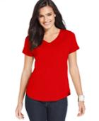 Style & Co. Petite V-neck T-shirt, Only At Macy's