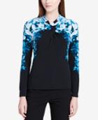 Calvin Klein Border-print Crossover Top