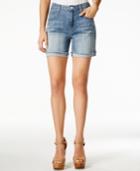 Jessica Simpson Juniors' Monroe Eden Wash Denim Bermuda Shorts