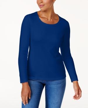 Karen Scott Cotton Scoop-neck Top, Created For Macy's
