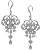 Nina Silver-tone Swarovski Crystal Chandelier Earrings