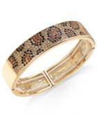 Thalia Sodi Gold-tone Leopard Pave Bangle Bracelet, Created For Macy's