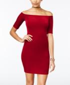 B Darlin Juniors' Off-the-shoulder Velvet Bodycon Dress