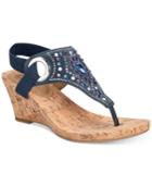 White Mountain Adeline Embellished Wedge Sandals Women's Shoes