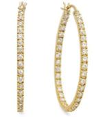 B. Brilliant 18k Gold Over Sterling Silver, Cubic Zirconia In-and-out Hoop Earrings (1-1/4 Ct. T.w.)