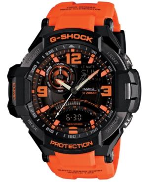 G-shock Men's Analog-digital Orange Resin Strap Watch 51x52mm Ga1000-4a
