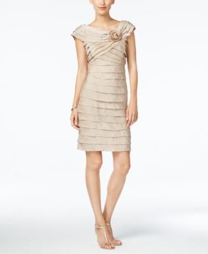 Sl Fashions Pleated Rosette Dress
