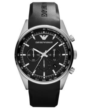 Emporio Armani Watch, Men's Chronograph Black Rubber Strap 43mm Ar5977