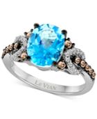 Le Vian Chocolatier Blue Topaz (2-3/4 Ct. T.w.) And Diamond (1/3 Ct. T.w.) Ring In 14k White Gold