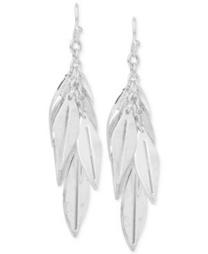 Leaf Drop Earrings In Sterling Silver