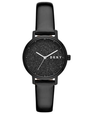 Dkny Women's Modernist Black Patent Leather Strap Watch 32mm, Created For Macy's
