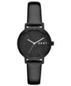 Dkny Women's Modernist Black Patent Leather Strap Watch 32mm, Created For Macy's