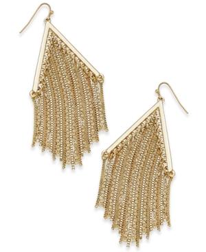 Thalia Sodi Gold-tone Chain Fringe Chandelier Earrings, Only At Macy's