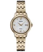 Seiko Women's Solar Essentials Gold-tone Stainless Steel Bracelet Watch 28mm