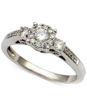 Diamond Round Cluster Ring (1/2 Ct. T.w.) In 14k White Gold