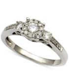 Diamond Round Cluster Ring (1/2 Ct. T.w.) In 14k White Gold