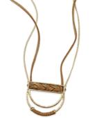Inc International Concepts Gold-tone Braided Cord Half Circle Necklace, Only At Macy's