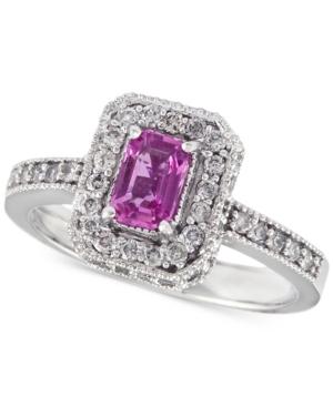Effy Final Call Pink Sapphire (5/8 Ct. T.w.) And Diamond (1/2 Ct. T.w.) Ring In 14k White Gold