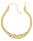 2028 Necklace, Gold-tone Twisted Multi-chain Strand Necklace