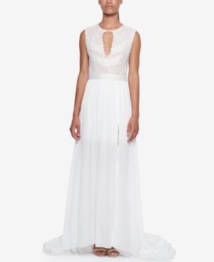Fame And Partners Lace And Chiffon Backless Dress