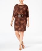 Jessica Howard Animal-print Ruched-waist Sheath Dress