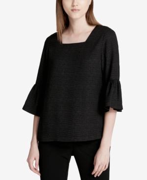 Calvin Klein Textured Bell-sleeve Top