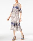 As U Wish Juniors' Cold-shoulder Wrap Dress