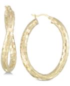 Simone I. Smith Textured Twist Hoop Earrings In 18k Gold Over Sterling Silver