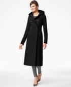 Anne Klein Double-breasted Hooded Maxi Coat