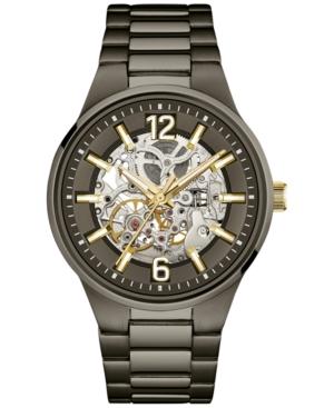 Caravelle New York By Bulova Men's Automatic Gunmetal Ion-plated Stainless Steel Bracelet Watch 43mm 45a137