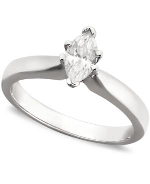 Diamond Ring, 14k White Gold Certified Diamond Princess Cut Solitaire Engagement Ring (3/8 Ct. T.w.)