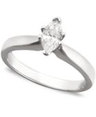 Diamond Ring, 14k White Gold Certified Diamond Princess Cut Solitaire Engagement Ring (3/8 Ct. T.w.)
