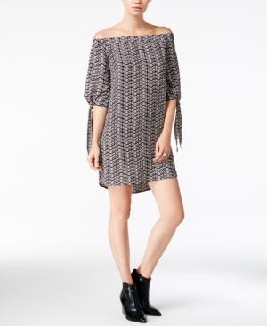 Bar Iii Printed Off-the-shoulder Dress, Only At Macy's