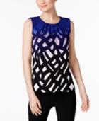 Calvin Klein Printed Pleated-neck Shell