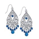 2028 Silver-tone Blue Chandelier Earrings