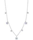 Unwritten Cubic Zirconia Star & Bezel Chain Necklace In Sterling Silver, 16 + 2 Extender