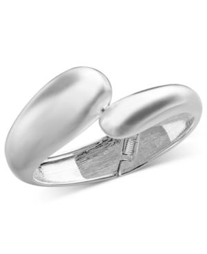 Touch Of Silver Bracelet, Silver Plated Overlapping Hinge Bangle