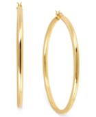 Hint Of Gold 14k Gold-plated Brass Earrings, 50mm Hoop Earrings