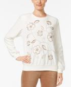 Alfred Dunner Embroidered Studded Sweatshirt