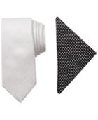 Tallia Men's Bedford Solid Slim Tie & Pocket Square Set