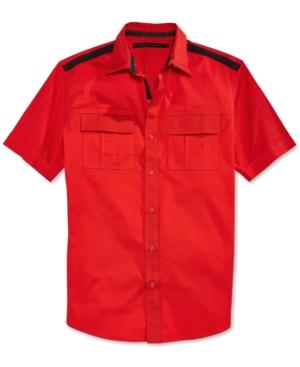 Sean John Men's Solid Twill Short-sleeve Shirt, Only At Macy's