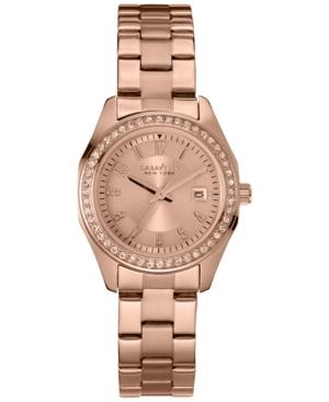 Caravelle New York By Bulova Women's Rose Gold-tone Stainless Steel Bracelet Watch 28mm 44m103 Women's Shoes