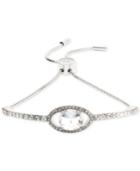 Jenny Packham Silver-tone Crystal Slider Bracelet