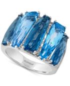 Effy Blue Topaz (8-7/8 Ct. T.w.) And Diamond Accent Ring In 14k White Gold