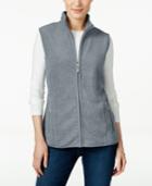 Karen Scott Fleece Zip-front Vest, Only At Macy's