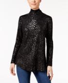 Jm Collection Petite Printed Turtleneck Top, Only At Macy's