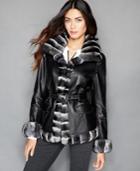 The Fur Vault Rabbit-fur-trimmed Leather Parka