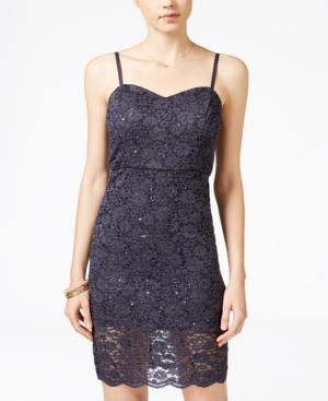 As U Wish Juniors' Sequined Lace Bodycon Dress