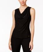 Calvin Klein Sparkle Drape-neck Top