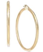 Italian Twist Diamond Cut Hoop Earrings In 14k Gold